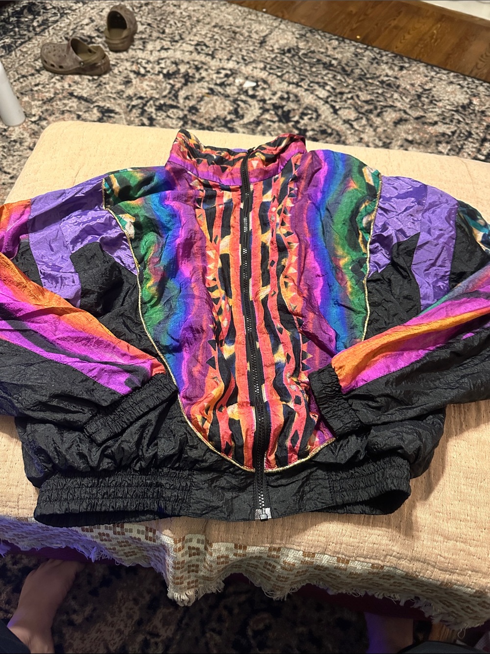 Kuma sports vintage Colorful Retro Windbreaker Jacket size large